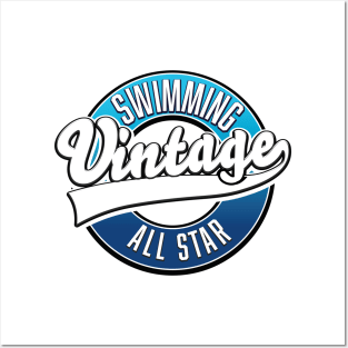 Swimming Vintage All Star logo Posters and Art